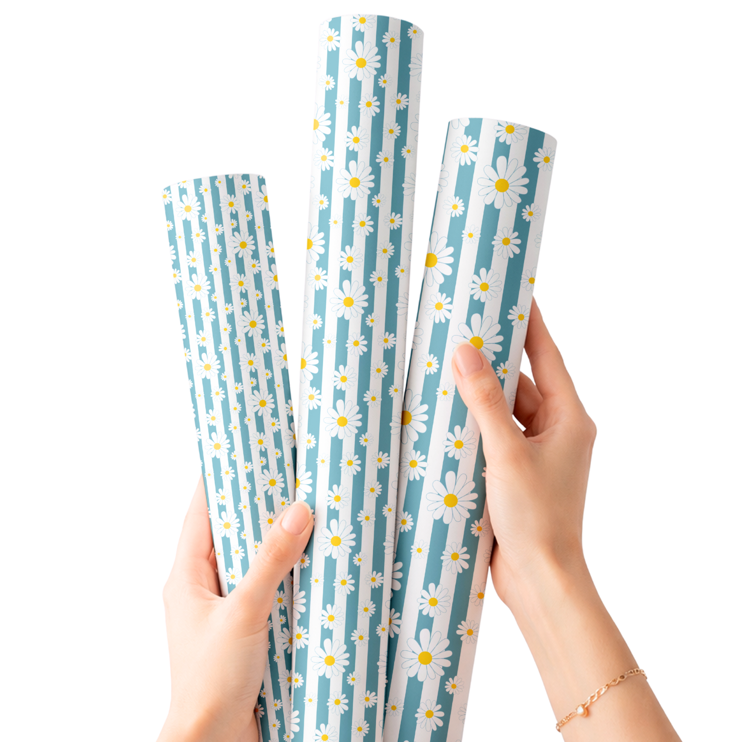 BLUEBELL DAISY STRIPE | PREMIUM FAUX LEATHER FABRICS - Eliza Henri