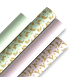 GOLDEN BUNNIES FAUX LEATHER FABRIC- QUAD SET