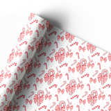 CANDY CANE BOWS | PREMIUM LEATHERETTE FABRIC