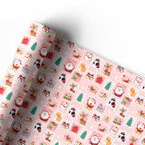 PINK CHRISTMAS STAMPS | PREMIUM LEATHERETTE FABRIC