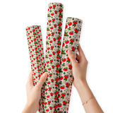 STRAWBERRY FLORAL GINGHAM | PREMIUM FAUX LEATHER FABRIC