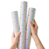 PASTEL PICNIC GINGHAM | PREMIUM FAUX LEATHER FABRIC