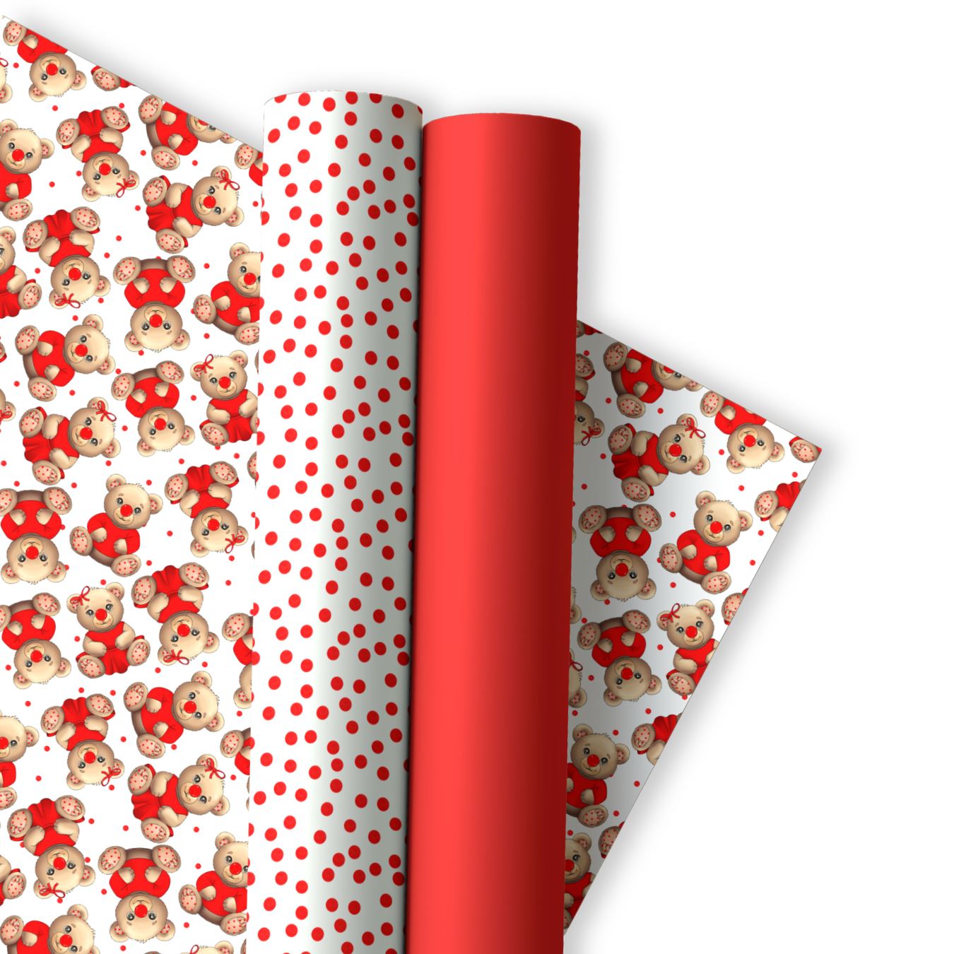 RED NOSE TEDDY FAUX LEATHER FABRIC- TRIO SET - Eliza Henri