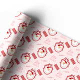 COQUETTE RIBBON BOWS SANTA STRIPE | PREMIUM LEATHERETTE FABRIC