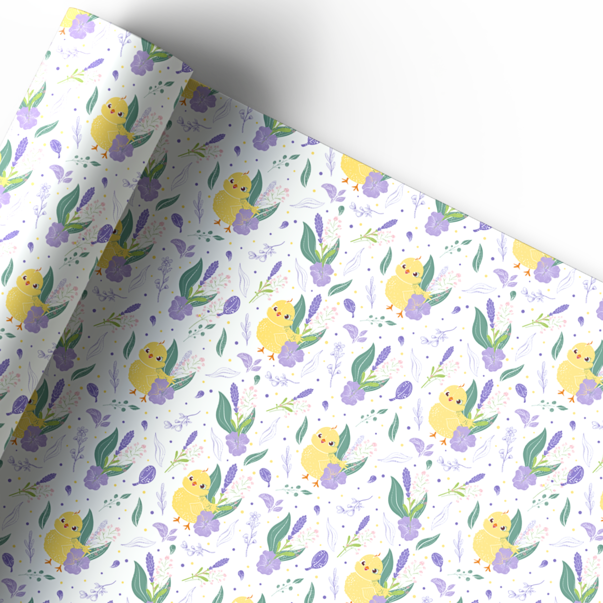 CUTE VIOLET FLORAL CHICKS | PREMIUM LEATHERETTE FABRIC - Eliza Henri