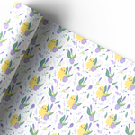 CUTE VIOLET FLORAL CHICKS | PREMIUM LEATHERETTE FABRIC - Eliza Henri