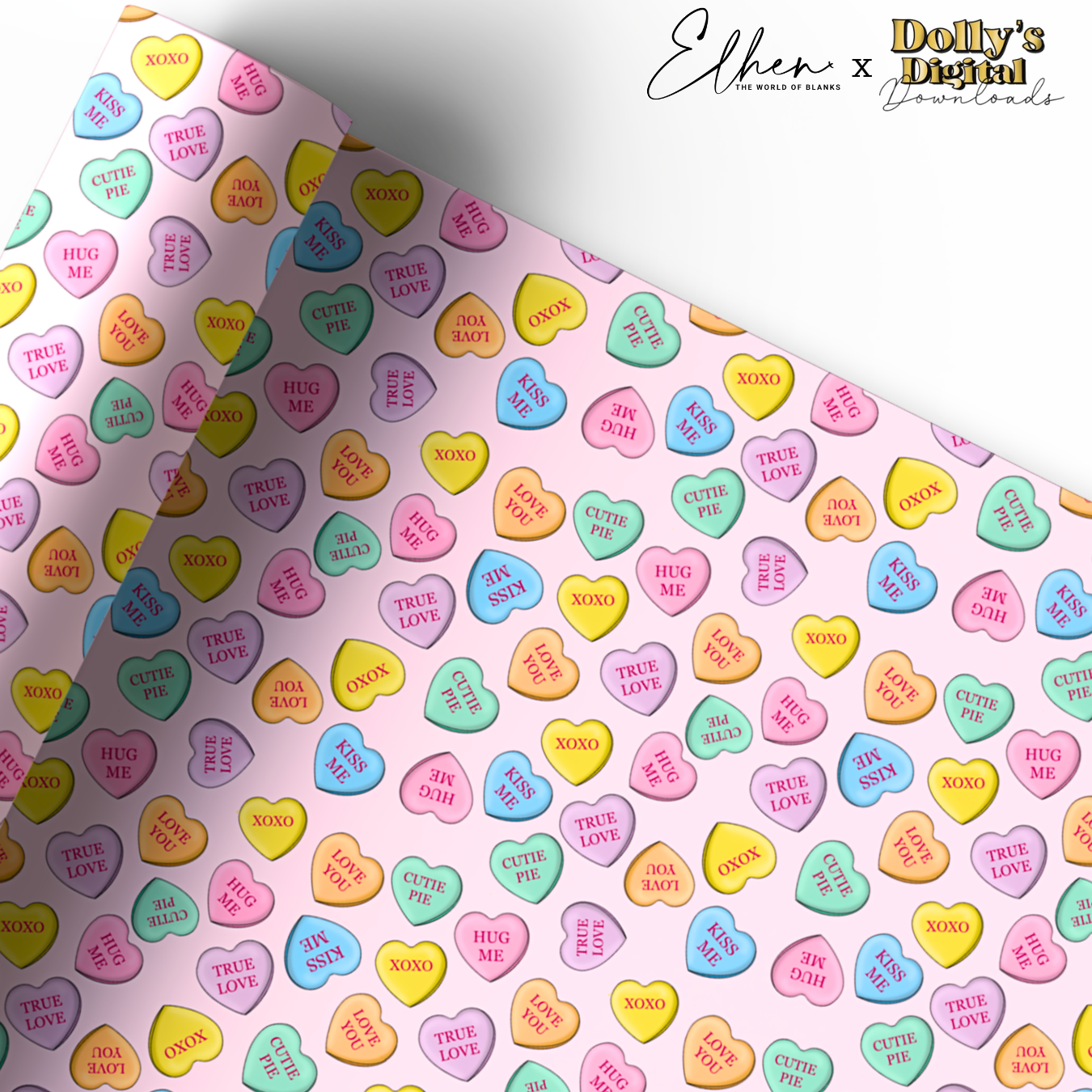 PINK CANDY LOVE HEARTS | PREMIUM LEATHERETTE FABRIC - Eliza Henri