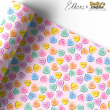 PINK CANDY LOVE HEARTS | PREMIUM LEATHERETTE FABRIC - Eliza Henri