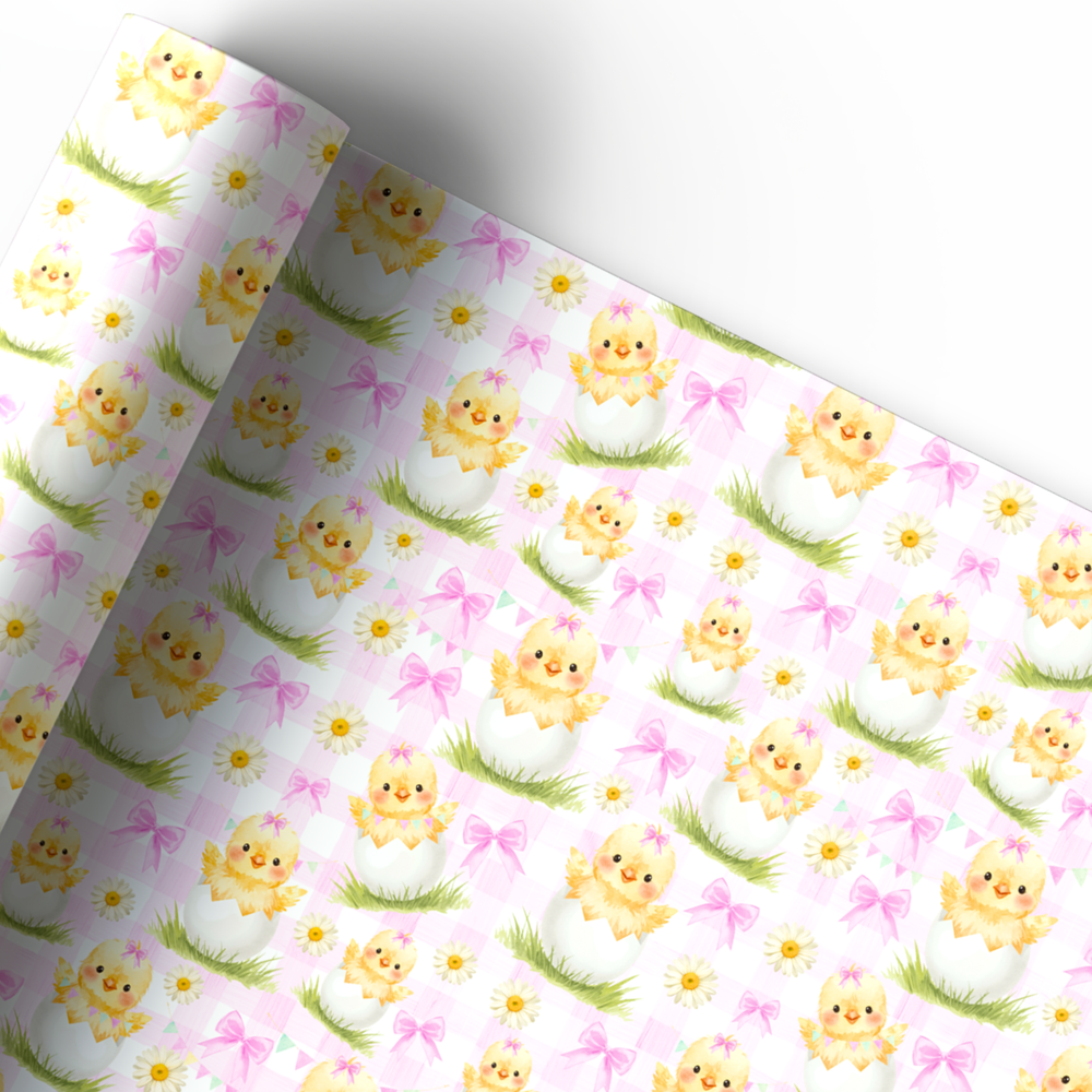 PRETTY PINK GINGHAM EASTER CHICK | PREMIUM LEATHERETTE FABRIC - Eliza Henri