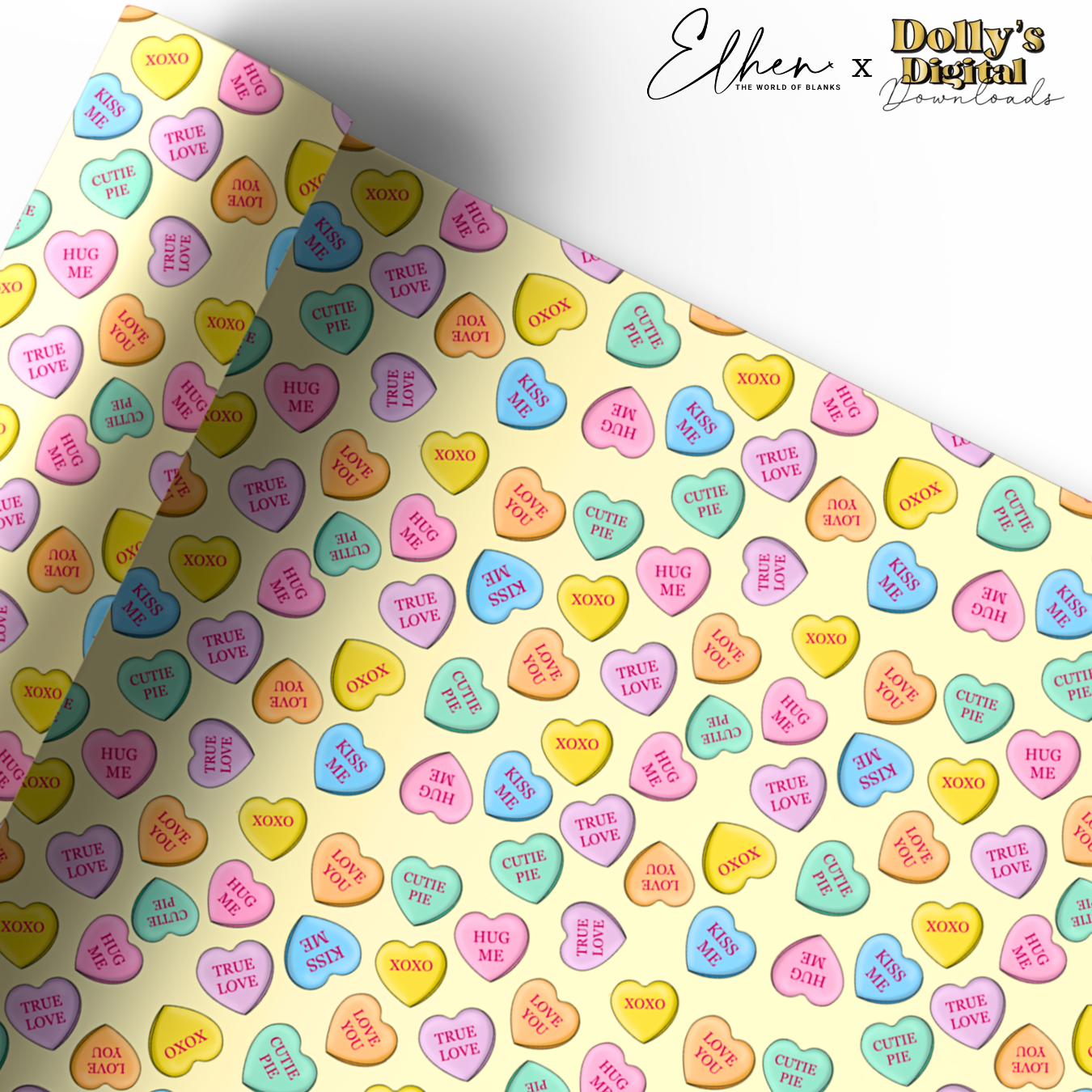 LEMON CANDY LOVE HEARTS | PREMIUM LEATHERETTE FABRIC - Eliza Henri