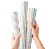 Ice Cream Sprinkle Stripes | Premium Faux Leather Fabrics - Eliza Henri