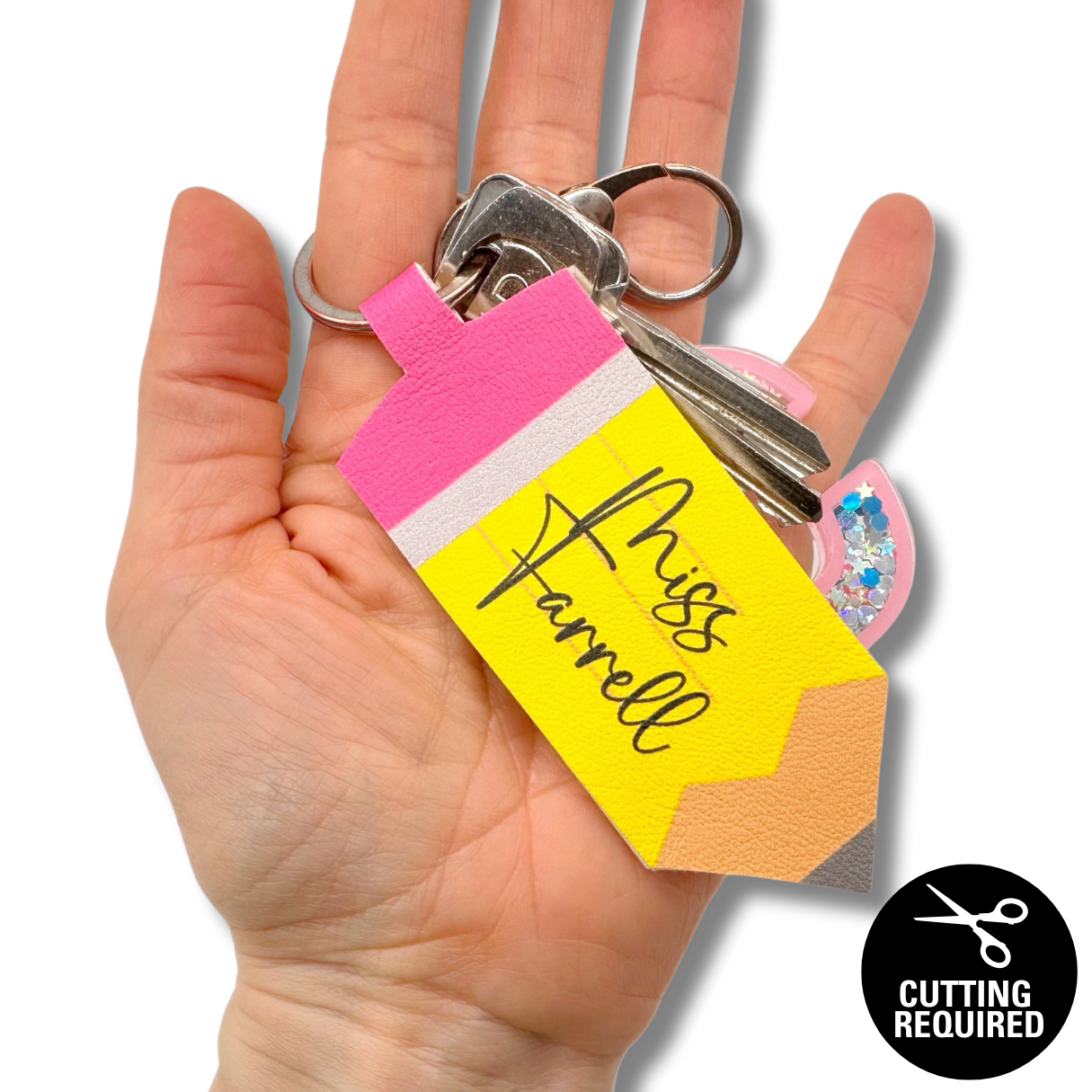 Yellow Pencil DIY Keyring Cut Out Faux Leather Fabric Sheets - Eliza Henri