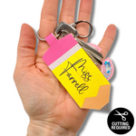 Yellow Pencil DIY Keyring Cut Out Faux Leather Fabric Sheets - Eliza Henri