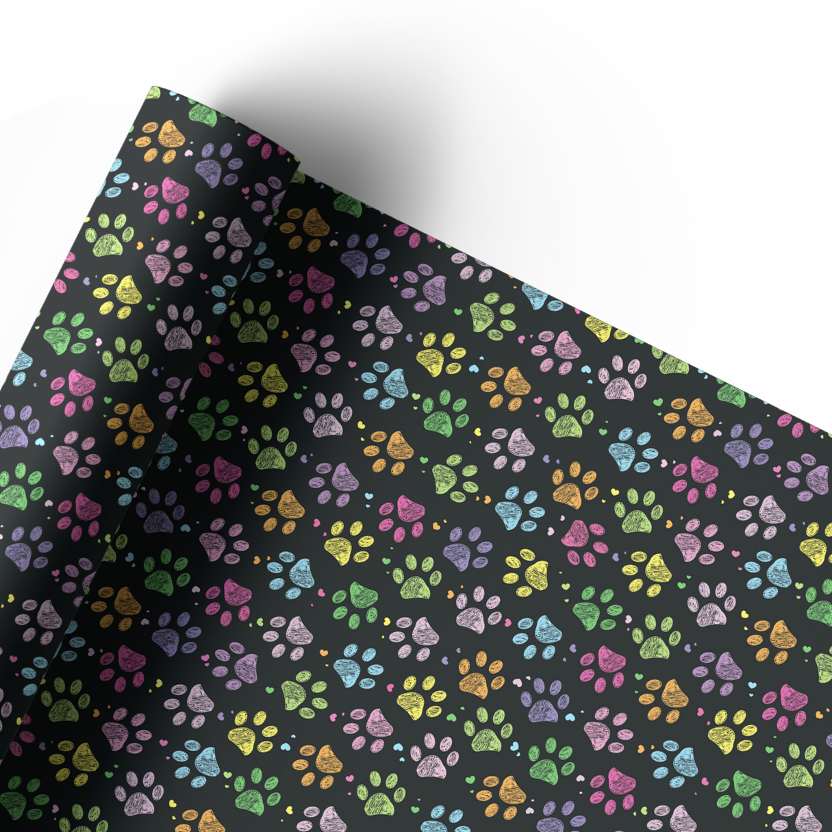 DOODLE RAINBOW PAWS | PREMIUM LEATHERETTE FABRIC - Eliza Henri