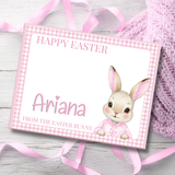 EASTER- BUNNY GINGHAM PINK- MAGNETIC BOX TOPPER