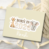 BABY - NEUTRAL SAFARI BORN IN 2026- UV PRINTED MAGNETIC BOX TOPPER