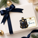Navy Express Train Gift Tag Labels