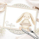EASTER- NEUTRAL BUNNY- PREMIUM LEATHERETTE PLACEMAT - Eliza Henri