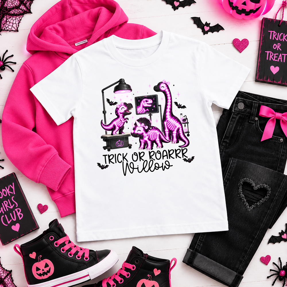 Neon Pink Dinosaurs | Custom DTF Transfers