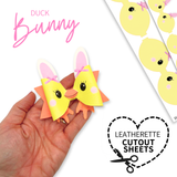 DUCK BUNNY DIY CUTOUT FAUX LEATHER HAIR BOW LOOPS