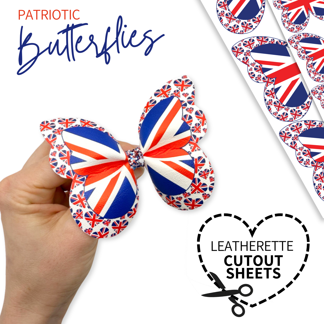 UNION JACK | LEATHERETTE DIY BUTTERFLY HAIR BOW - Eliza Henri