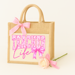 DTF TRANSFER | PINK TEACHER LIFE BOW - Eliza Henri