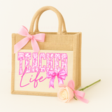 DTF TRANSFER | PINK TEACHER LIFE BOW - Eliza Henri
