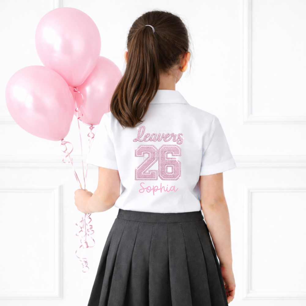 CUSTOM DTF TRANSFER- DIAMONTE EFFECT - SCHOOL LEAVERS 2026- PINK - Eliza Henri