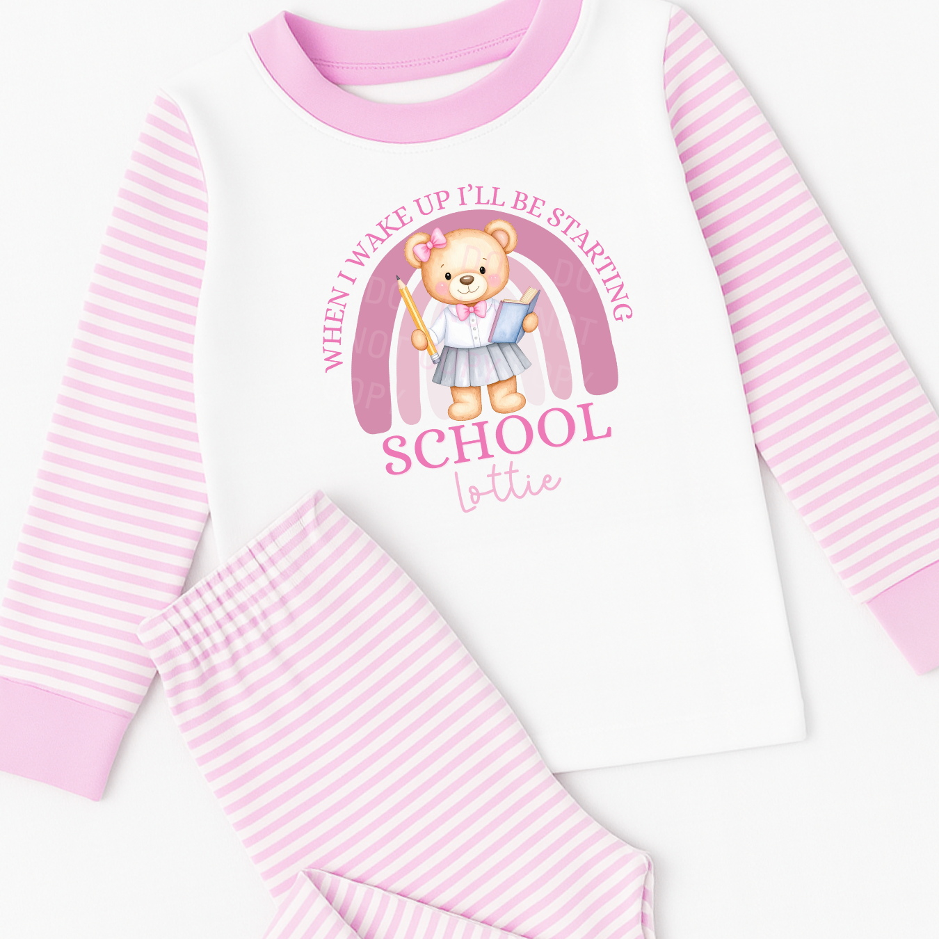 DTF TRANSFER | WHEN I WAKE UP- SCHOOL PINK - Eliza Henri