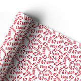 RED GLITTERY 67 BRUH | PREMIUM LEATHERETTE FABRIC