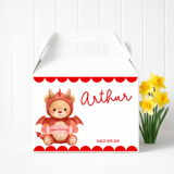 ST DAVID'S DAY - RED DRAGON BEAR - TREAT BOX LABEL