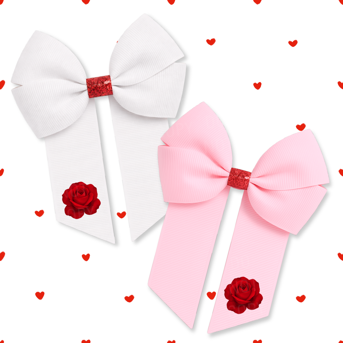 DTF MINI BOW TRANSFERS- ROSE FLOWERS- PACK OF 3 - Eliza Henri