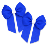 ROYAL BLUE & WHITE GLITTER GROSGRAIN 4” RIBBON BOW - Eliza Henri