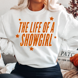 DTF TRANSFER | THE LIFE OF A SHOWGIRL- ORANGE GLITTER