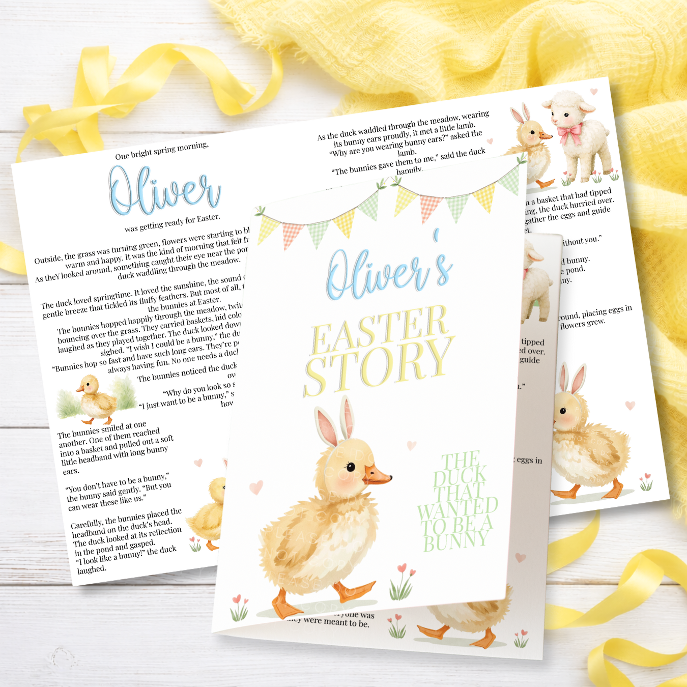 PRINTED RANGE- YELLOW DUCK BUNNY-  BLANK STORY BOOKLET - Eliza Henri