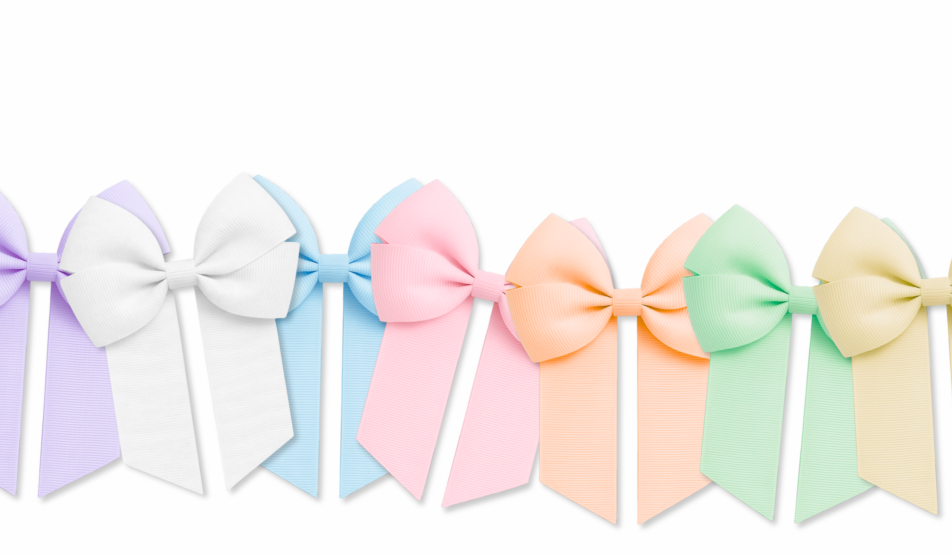 Set of colourful ribbon hair bow blanks
