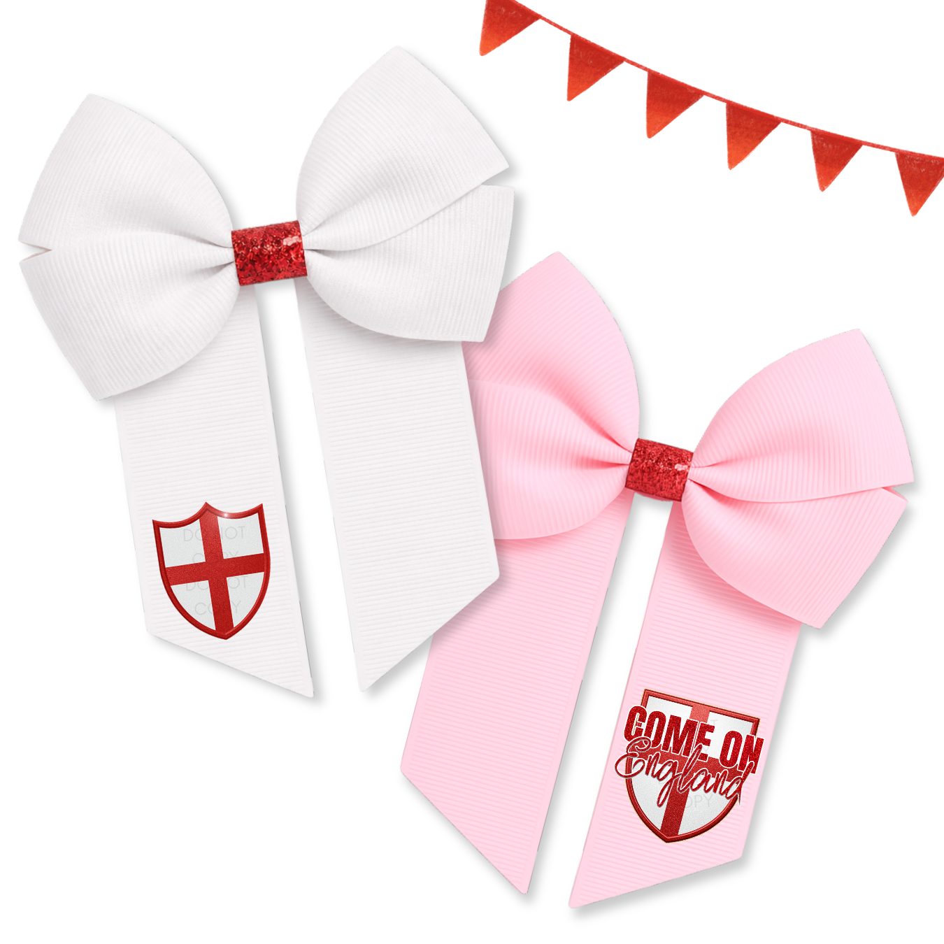DTF MINI BOW TRANSFERS- ENGLAND SHIELDS - PACK OF 3 - Eliza Henri