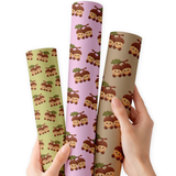 Coloured Stitched Acorns | Premium Faux Leather Fabric