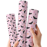 Pink Bat Confetti | Premium Faux Leather Fabric