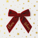 CUSTOM DTF | BELIEVES + GOLD GLITTER HAIR BOW NAMES (FOR VELVET BOWS)