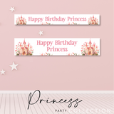 Birthday Princess Castle Personalised Faux Leather Banner - eliza henri