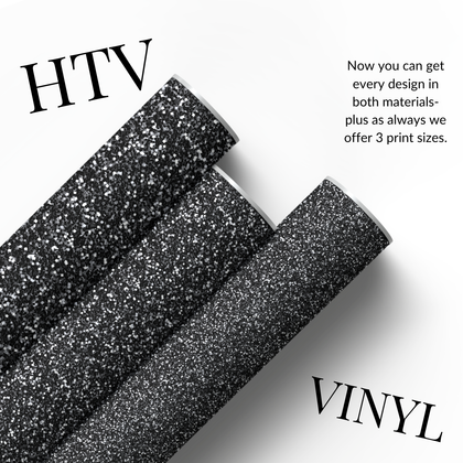 Black Glitter Effect | Patterned HTV & Self Adhesive Vinyl