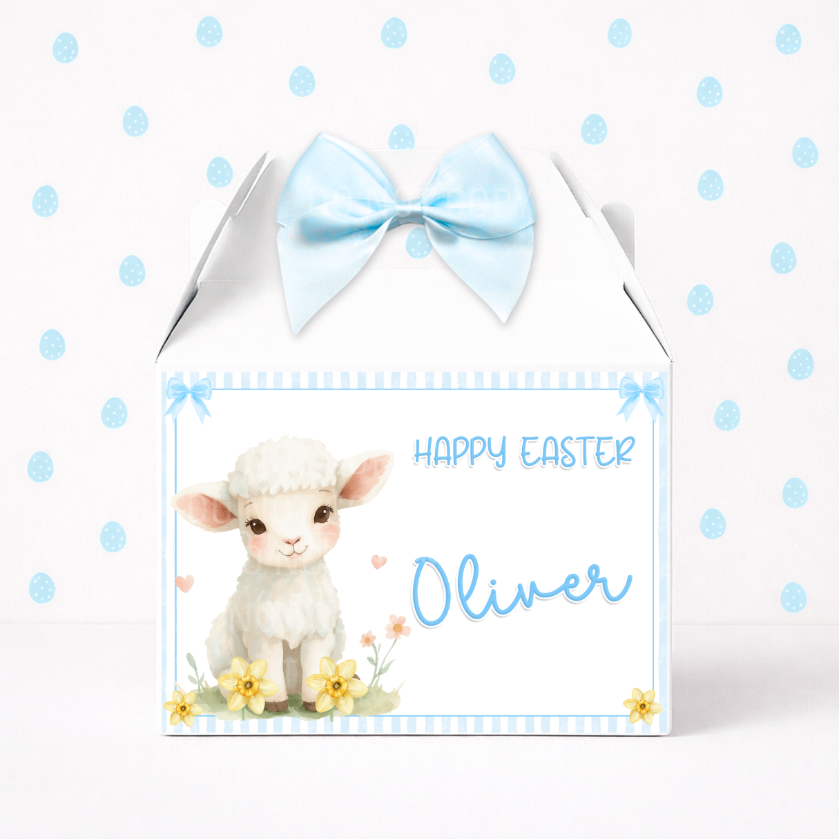 EASTER - LITTLE LAMB- BLUE - TREAT BOX LABEL - Eliza Henri