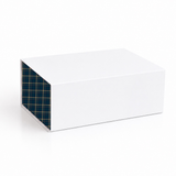 Navy & Gold Nutcracker Christmas Tartan- Magnetic Box Side Skins - Set of 2