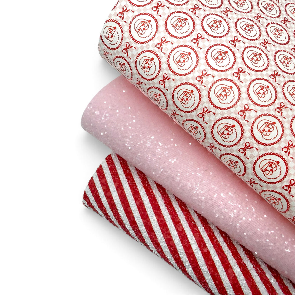 Bow, Ho, Ho Trio Set | Glitter & Faux Leather Fabrics