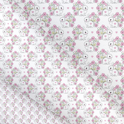 SWEET LITTLE SPRING TIME BUNNY CANVAS LUX PREMIUM PRINTED FABRIC- 3 SIZES
