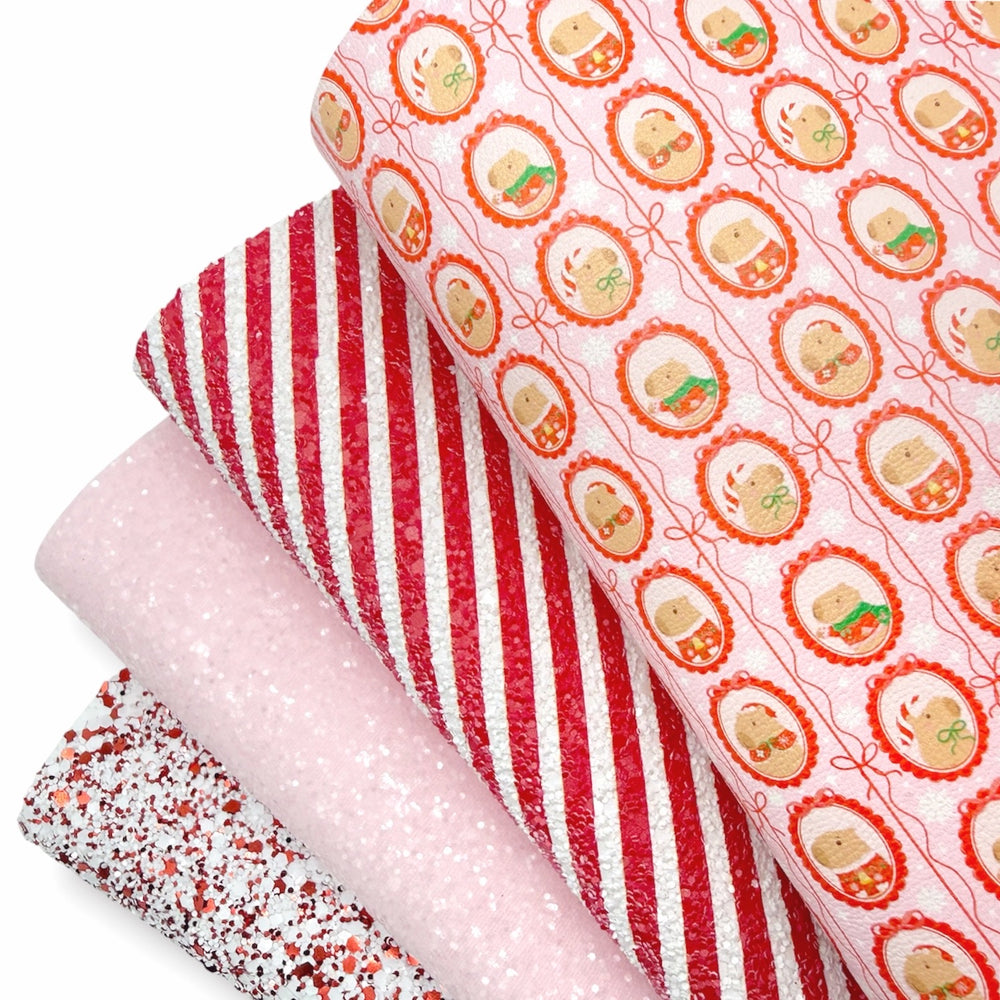 Capybara Christmas Quad Set | Glitter & Faux Leather Fabrics