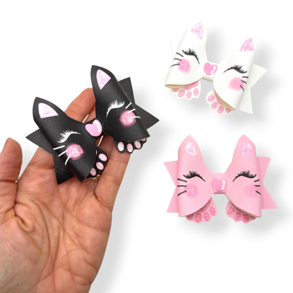 Callie Cat DIY Bow Loops | Faux Leather Cutout Sheets