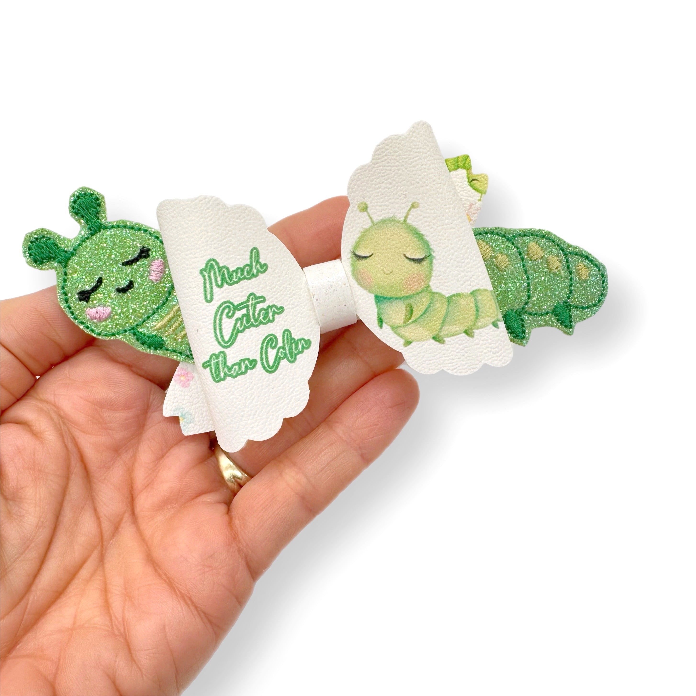 Much Cuter than Colin Caterpillar Bows 3.5” | Pre Cut DIY Hair Bow Loops - Eliza Henri