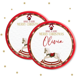 Merry Christmas Traditional Rocking Horse | Chocolate Tub Topper - Eliza Henri